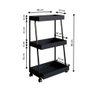 Carrinho Organizador Multiuso com 3 Prateleiras e Rodizios P1032 Preto - 4
