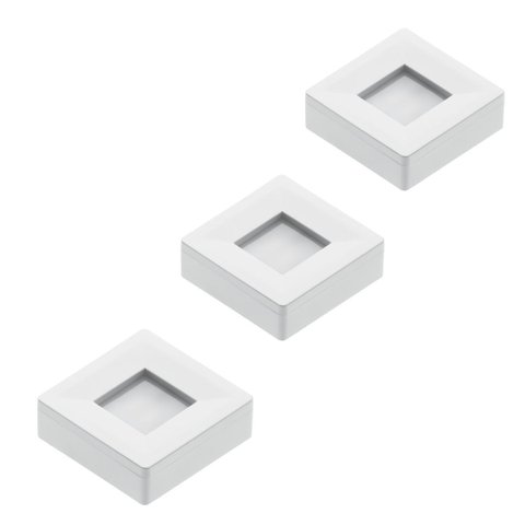Kit 3 Spot Led Quadrado Sobrepor Embutir P/móveis Nichos:branco Frio/branco