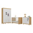 Ver imagem 1 de Quarto de Bebê Completo com Berço 3 em 1 para Colchão 130x60cm Luna Multimóveis Mp4520 Madeirado