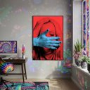 Ver imagem 2 de Quadro Decorativo Mão que Cala 70x50cm Mold Preta