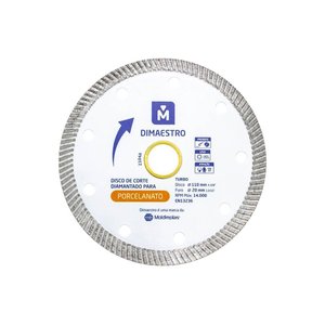 Disco de Corte Porcelanato Diamantado Turbo 110 Mm X 20mm