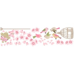 Adesivo de Parede Infantil Árvore Sweet - Marrom Adesivos Primeiro Quarto Lado Esquerdo Rosa - 2
