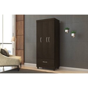 Guarda Roupa Solteiro 3 Portas Prince 31060 Ébano Touch Demóbile