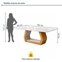 Ver imagem 3 de Conjunto Mesa e Cadeiras 6 Lugares Retangular 160CMX80CM Tampo Vidro/MDF Laini Bege Amêndoa Clean/Off White/Bege