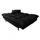 Ver imagem 2 de Sofá Cama Andorra com Banqueta Corano 3 Lugares Reclinável Império Preto 311