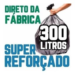 Saco de Lixo 300 Litros 100un Preto Super Reforçado - 1