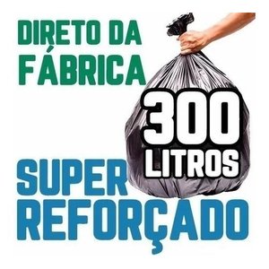 Saco de Lixo 300 Litros 100un Preto Super Reforçado