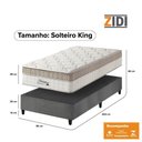 Ver imagem 4 de Cama Box Solteiro King Cinza + Colchão Molas Ensacadas Pillow In Zidi Houston 96x203x65cm