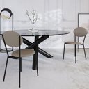 Ver imagem 2 de Cadeira Estofada para Sala de Jantar Azuri Preto C01 Courino Cinza - Lyam Decor