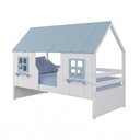 Ver imagem 1 de Cama Infantil Casinha Encantada Madeira Maciça Branco e Azul Housin