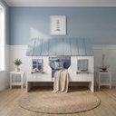 Ver imagem 2 de Cama Infantil Casinha Encantada Madeira Maciça Branco e Azul Housin