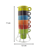 Jogo 6 Caneca de Café Chá Cerâmica Colorida Kit Xícara - 3