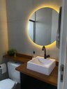Ver imagem 1 de Espelho Redondo 80cm X 80cm com Led a Pilha ou Fonte.:branco Quente Fonte
