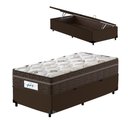 Ver imagem 1 de Cama Box Baú Solteiro Marrom + Colchão de Molas Ensacadas Probel Pro Sleep Max 88x188x72cm