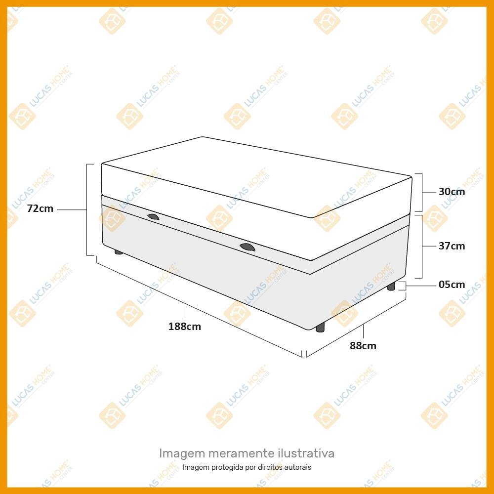 Cama Box Baú Solteiro Marrom + Colchão de Molas Ensacadas - Probel ...