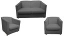Ver imagem 1 de Kit Namoradeira + 2 Poltronas Decorativa Biane Suede Cinza Pés Cromado Ms Decor