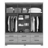 Guarda-Roupa de Casal 6 Portas 6 Gavetas Veneto Demóbile Branco - 5