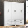 Guarda-Roupa de Casal 6 Portas 6 Gavetas Veneto Demóbile Branco - 1