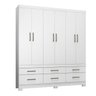 Guarda-Roupa de Casal 6 Portas 6 Gavetas Veneto Demóbile Branco - 2