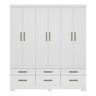 Guarda-Roupa de Casal 6 Portas 6 Gavetas Veneto Demóbile Branco - 4