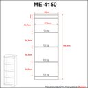 Ver imagem 4 de Armário Estante para Escritório com 4 Prateleiras Me4150 Amêndoa Tecnomobili