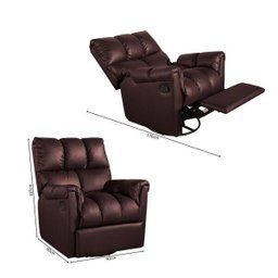 Poltrona motorizada retrátil e reclinável Corino Aspen Marrom - 4