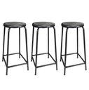 Ver imagem 1 de Kit 3 Banqueta Banco Alta 65cm Empilhavel Para Cozinha Balcão Bar Preta