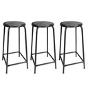 Ver imagem 1 de Kit 3 Banqueta Banco Alta 65cm Empilhavel Para Cozinha Balcão Bar Preta