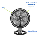 Ver imagem 2 de Ventilador de Mesa 57cm 2 em 1 Turbo 6 Pás 127V Silencioso 160W 3 Velocidades