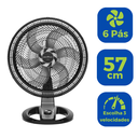 Ver imagem 5 de Ventilador de Mesa 57cm 2 em 1 Turbo 6 Pás 127V Silencioso 160W 3 Velocidades