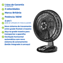 Ver imagem 3 de Ventilador de Mesa 57cm 2 em 1 Turbo 6 Pás 127V Silencioso 160W 3 Velocidades