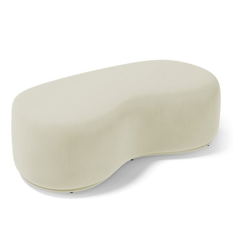 Puff Decorativo Living Aisha Orgânico 02 Lugares Suede Bege Claro - Desk Design