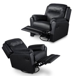 Poltrona motorizada massageadora retrátil e reclinável Corino Catânia Preta - 3 Poltrona motorizada massageadora retrátil e reclinável Corino Catânia Preta - 3