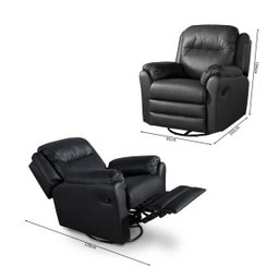 Poltrona motorizada massageadora retrátil e reclinável Corino Catânia Preta - 4 Poltrona motorizada massageadora retrátil e reclinável Corino Catânia Preta - 4