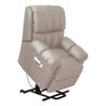 Poltrona motorizada retrátil e reclinável 4 estágios Corino Detroit Bege - 1