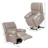 Poltrona motorizada retrátil e reclinável 4 estágios Corino Detroit Bege - 4