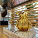 Ver imagem 5 de Vaso Murano de Vidro Italy Ambar Dourado 10x11cm Wolff