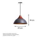Ver imagem 2 de Kit 2 Lustre Pendente Panamá Cinza Topo Cobre Alumínio Decoração