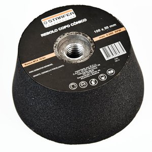 Rebolo Copo Conico 100x50mm Rosca M14 Grão 60 - Starfer