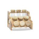 Ver imagem 1 de Porta Temperos Condimentos Suporte em Madeira 9 Potes de Vidro 80ml Zt2010 Btc