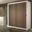 Ver imagem 1 de Guarda-Roupa Solteiro Madesa Dallas Plus 2 Portas de Correr 4 Gavetas com Pés Branco/Rustic Cor:Bran