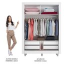 Ver imagem 4 de Guarda-Roupa Solteiro Madesa Dallas Plus 2 Portas de Correr 4 Gavetas com Pés Branco/Rustic Cor:Bran