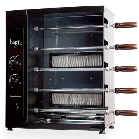Churrasqueira a Gás Inox 5 Espetos e Acendimento Automático Blaze Premium - Hope Gourmet - 5022 Glp