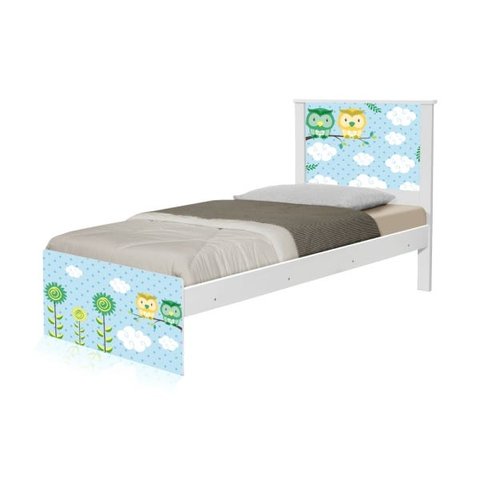 Cama Solteiro Corujinhas com Colchão