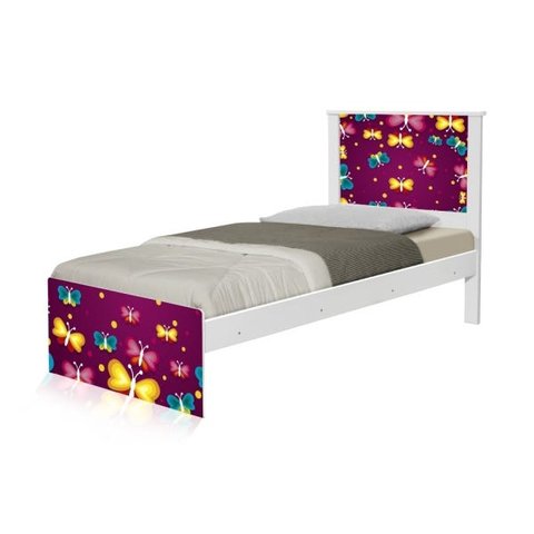 Cama Solteiro Borboletas com Colchão