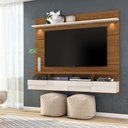 Ver imagem 1 de Painel TV Quelen Naturale-Off White M20 60" 182cm MDP com LED e Portas Basculantes D'Rossi