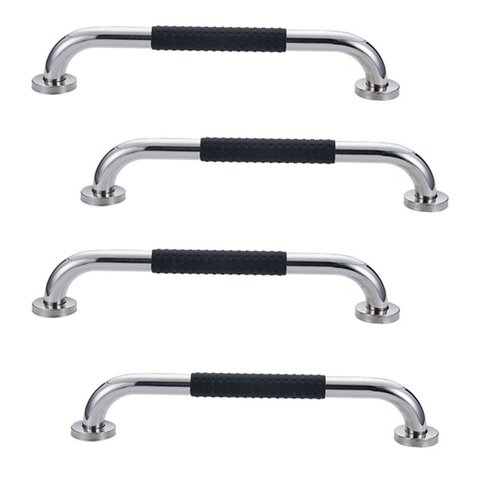 Barra de Apoio Inox 60cm Kit 4 Unidades Suporte Antiderrapante Idoso Cadeirante Gestante Criança Ban