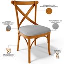 Ver imagem 6 de Kit 04 Cadeiras para Sala de Jantar e Estar Living Estofada Ávila L02 Linho Cinza - Lyam