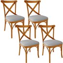 Ver imagem 1 de Kit 04 Cadeiras para Sala de Jantar e Estar Living Estofada Ávila L02 Linho Cinza - Lyam