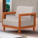 Ver imagem 2 de Kit 02 Poltronas Varanda Samoa Madeira Maciça com Cordas Náutica Linho Rústico Areia - Desk Design